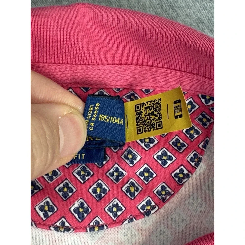 Polo Ralph Lauren Polo Shirt XL Pink Geometric Classic Fit Cotton